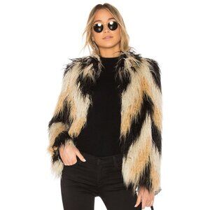 HOUSE OF HARLOW x REVOLVE Dee Chevron Faux Fur Coat